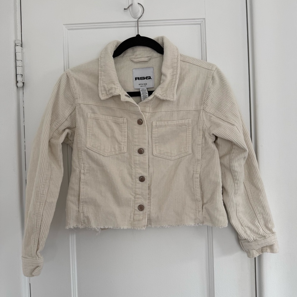RSQ Corduroy Jacket Raw Hem Cream 
Size Kids Extra Large